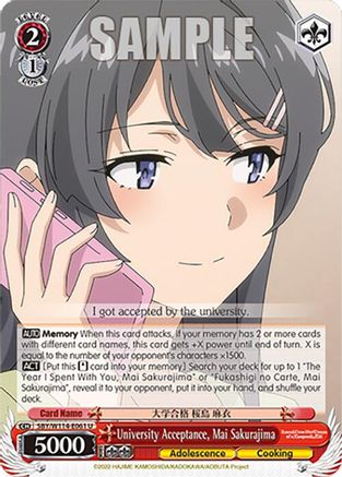University Acceptance, Mai Sakurajima (SBY/W114-E061 U) - Rascal Does Not Dream Series