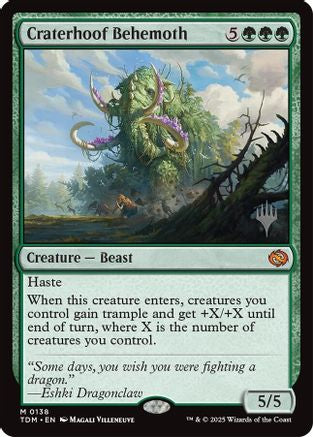 Craterhoof Behemoth (PPTDM-138) - Promo Pack: Tarkir: Dragonstorm Foil