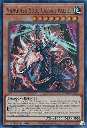 Vanquish Soul Caesar Valius (UR) (RA04-EN046) - Quarter Century Stampede 1st Edition