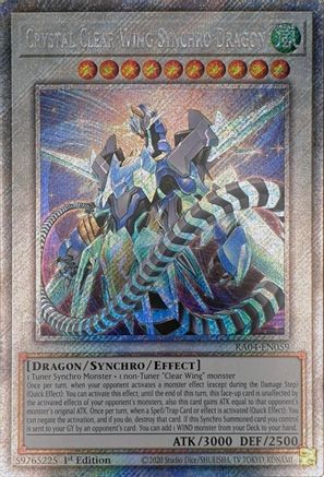 Crystal Clear Wing Synchro Dragon (Platinum Secret Rare) (RA04-EN059) - Quarter Century Stampede 1st Edition