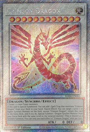 Crimson Dragon (Platinum Secret Rare) (RA04-EN061) - Quarter Century Stampede 1st Edition