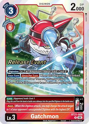 Gatchmon (BT21-009) - World Convergence Release Event Cards Foil