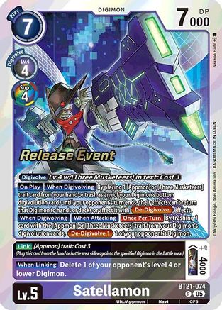 Satellamon (BT21-074) - World Convergence Release Event Cards Foil