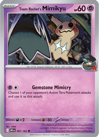 Team Rocket's Mimikyu 087/182 - Reverse Holofoil SV10 Destined Rivals - Uncommon