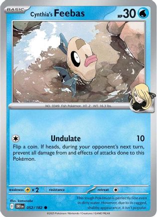 Cynthia's Feebas 052 - Reverse Holofoil SV10 Destined Rivals - Common