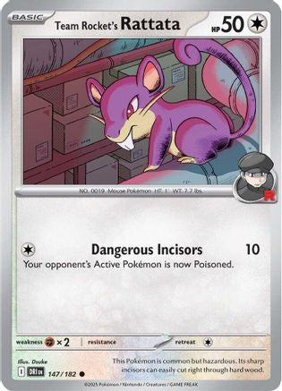 Team Rocket's Rattata 147/182 SV10 Destined Rivals - Common