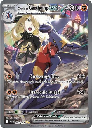 Cynthia's Garchomp ex 232/182 - Holofoil SV10 Destined Rivals - Special Illustration Rare