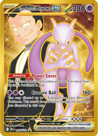 Team Rocket's Mewtwo ex 240/182 - Holofoil SV10 Destined Rivals - Hyper Rare