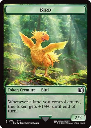 Bird (0017) // Wizard (0015) Double-Sided Token (FIN-17 // 15) - FINAL FANTASY Foil
