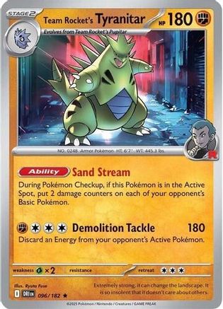 Team Rocket's Tyranitar 096 Deck Exclusives - Rare