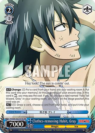 Clothes-removing Habit, Gray (SR) (FT/EN-S02-073S SR RE) - Fairy Tail Chronicle Set