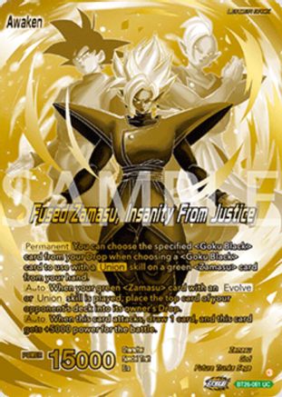 Zamasu // Fused Zamasu, Insanity From Justice (Championship Golden Card 2025 Vol.2) (BT26-061) - Promotion Cards Foil