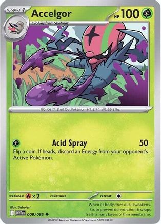 Accelgor 009/086 - Reverse Holofoil SV White Flare - Uncommon