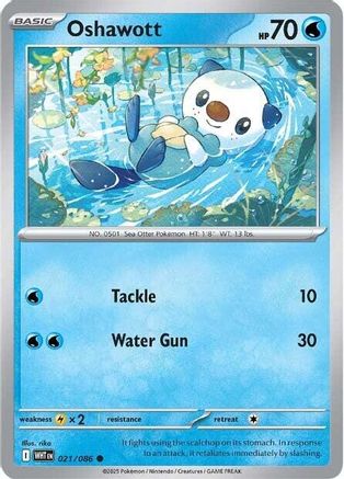 Oshawott 018/086 - Reverse Holofoil SV White Flare - Common