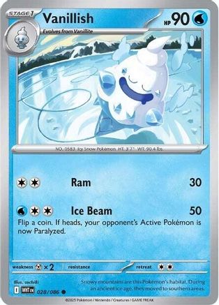 Vanillish 025/086 - Reverse Holofoil SV White Flare - Common