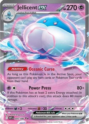 Jellicent ex 042/086 - Holofoil SV White Flare - Double Rare