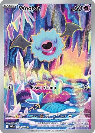 Woobat 116/086 - Holofoil SV White Flare - Illustration Rare