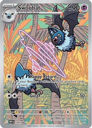 Swoobat 117/086 - Holofoil SV White Flare - Illustration Rare