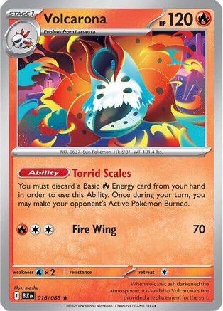 Volcarona 019/086 - Reverse Holofoil SV Black Bolt - Rare