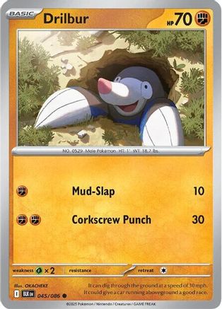 Drilbur 048/086 - Reverse Holofoil SV Black Bolt - Common