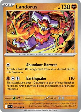 Landorus 056/086 - Reverse Holofoil SV Black Bolt - Rare