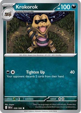 Krokorok 061/086 - Reverse Holofoil SV Black Bolt - Common