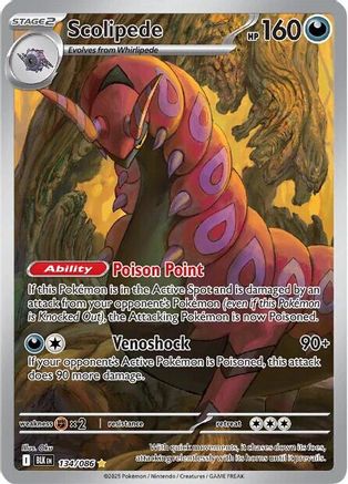 Scolipede 140/086 - Holofoil SV Black Bolt - Illustration Rare