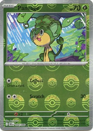 Pansage 004/086 - Holofoil SV Black Bolt - Common