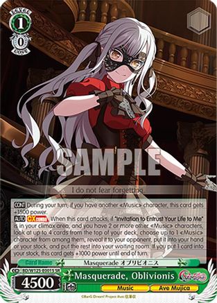 Masquerade, Oblivionis (SR) (BD/W125-E001S SR) - MyGO!!!!! x Ave Mujica