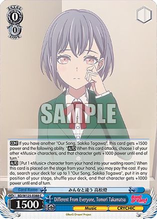 Different From Everyone, Tomori Takamatsu (BD/W125-E088 C) - MyGO!!!!! x Ave Mujica