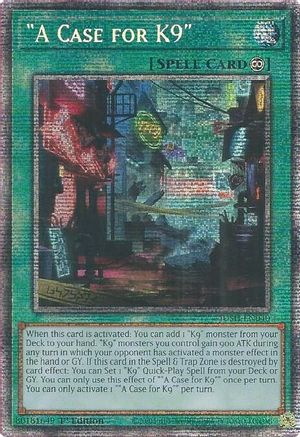 "A Case for K9" (Starlight Rare) (JUSH-EN040) - Justice Hunters 1st Edition