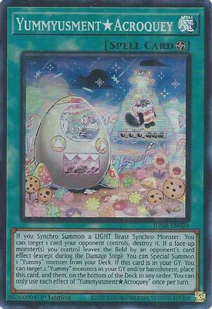 YummyusmentAcroquey (Super Rare) (JUSH-EN024) - Justice Hunters 1st Edition