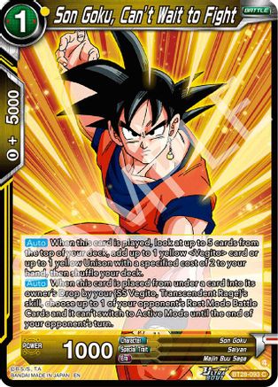 Son Goku, Can’t Wait to Fight (BT28-093) - Prismatic Clash Foil