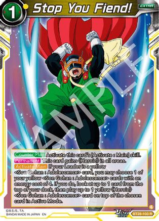 Stop You Fiend! (BT28-103) - Prismatic Clash Foil