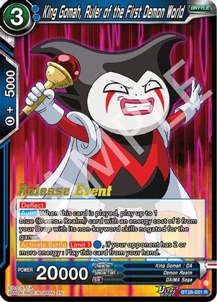 King Gomah, Ruler of the First Demon World (BT28-051) - Prismatic Clash Release Event Foil
