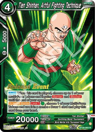 Tien Shinhan, Artful Fighting Technique (BT28-065) - Prismatic Clash Release Event Foil