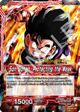 Son Gohan // Son Gohan, Protecting the Weak (BT28-001) - Prismatic Clash Release Event Foil