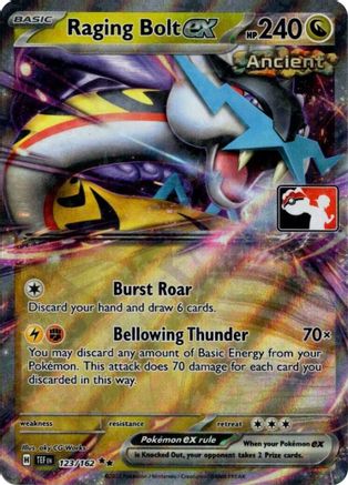 Raging Bolt ex 123/162 - Holofoil Prize Pack Series Cards - Double Rare