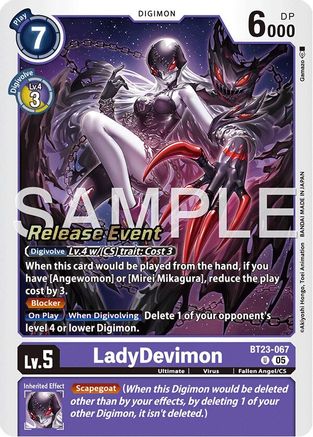 LadyDevimon (BT23-067) - Hackers' Slumber Release Event Cards Foil