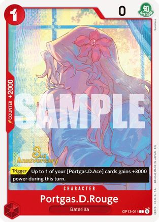 Portgas.D.Rouge (OP13-014) - Carrying On His Will: 3rd Anniversary Tournament Cards
