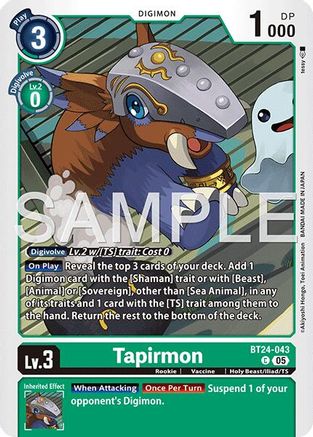 Tapirmon (BT24-043) - Time Stranger