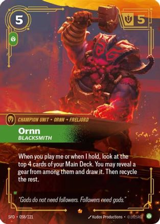 Ornn - Blacksmith (058/221) - Spiritforged Foil