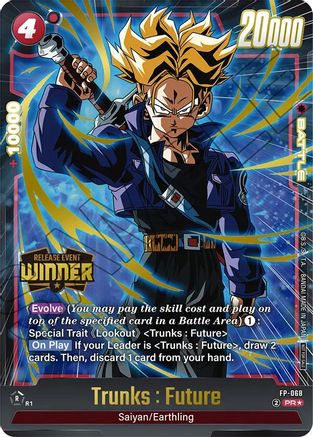Trunks : Future - FP-068 (Release Event Winner) (FP-068) - Fusion World Promotion Cards and Packs Holofoil