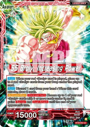 Broly // SS Broly, Increasing Power (BT29-002) - Fearsome Rivals Foil