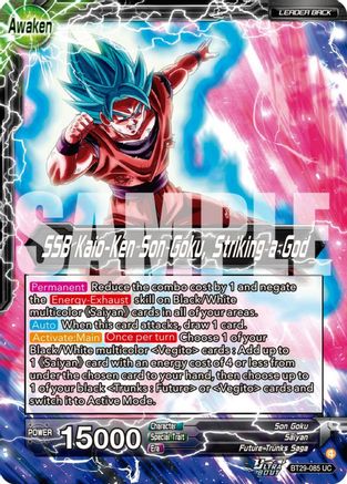 Son Goku // SSB Kaio-Ken Son Goku, Striking a God (BT29-085) - Fearsome Rivals Foil