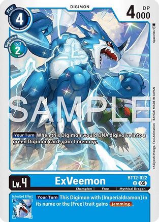 ExVeemon - BT12-022 (Reprint) (BT12-022) - Advanced Booster Digimon Generation Foil
