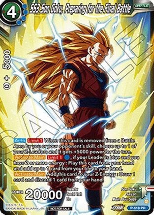SS3 Son Goku, Preparing for the Final Battle (Ultra-Bout Series Tournament Pack Vol.1) (P-618) - Tournament Promotion Cards