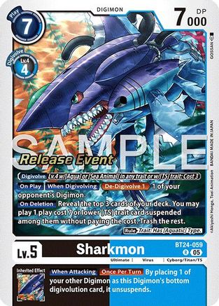 Sharkmon (BT24-059) - Time Stranger Release Event Cards Foil