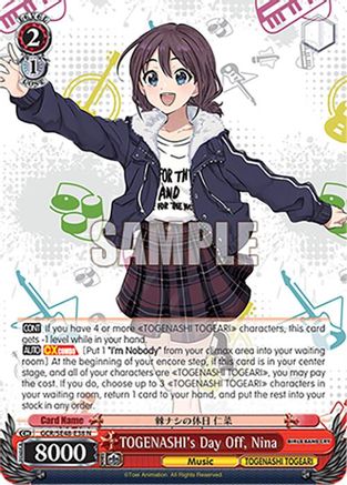 TOGENASHI's Day Off, Nina (GCR/SE48-E38 N) - Girls Band Cry Premium Booster