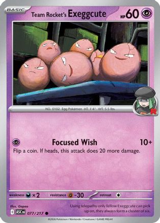 Team Rocket's exeggcute 077 - Reverse Holofoil ME Ascended Heroes - Common